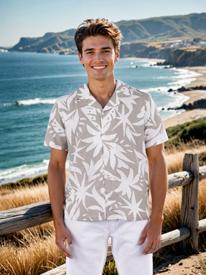 Celio* Printed Regular Fit Cotton Green Shirt