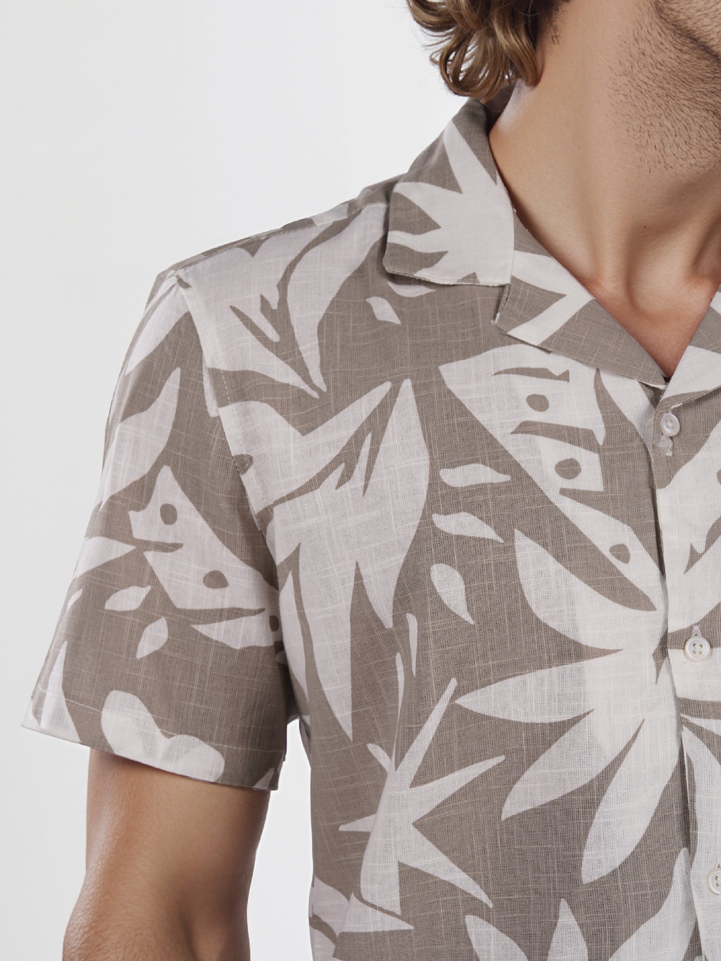 Celio* Printed Regular Fit Cotton Green Shirt