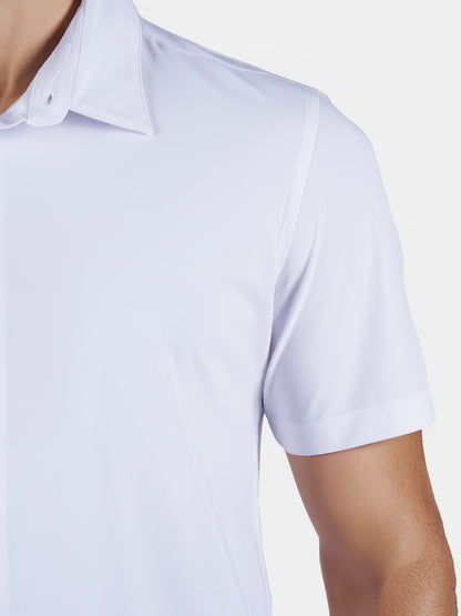 Celio* Solid Slim Fit Poly-Cotton White Shirt