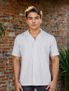 Celio* Striped Regular Fit Cotton White Shirt