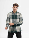Celio* Checked Loose Fit Cotton Green Shirt