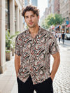 Celio* Printed Regular Fit Viscose Brown Shirts