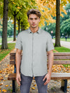 Celio* Solid Regular Fit Cotton Green Shirt