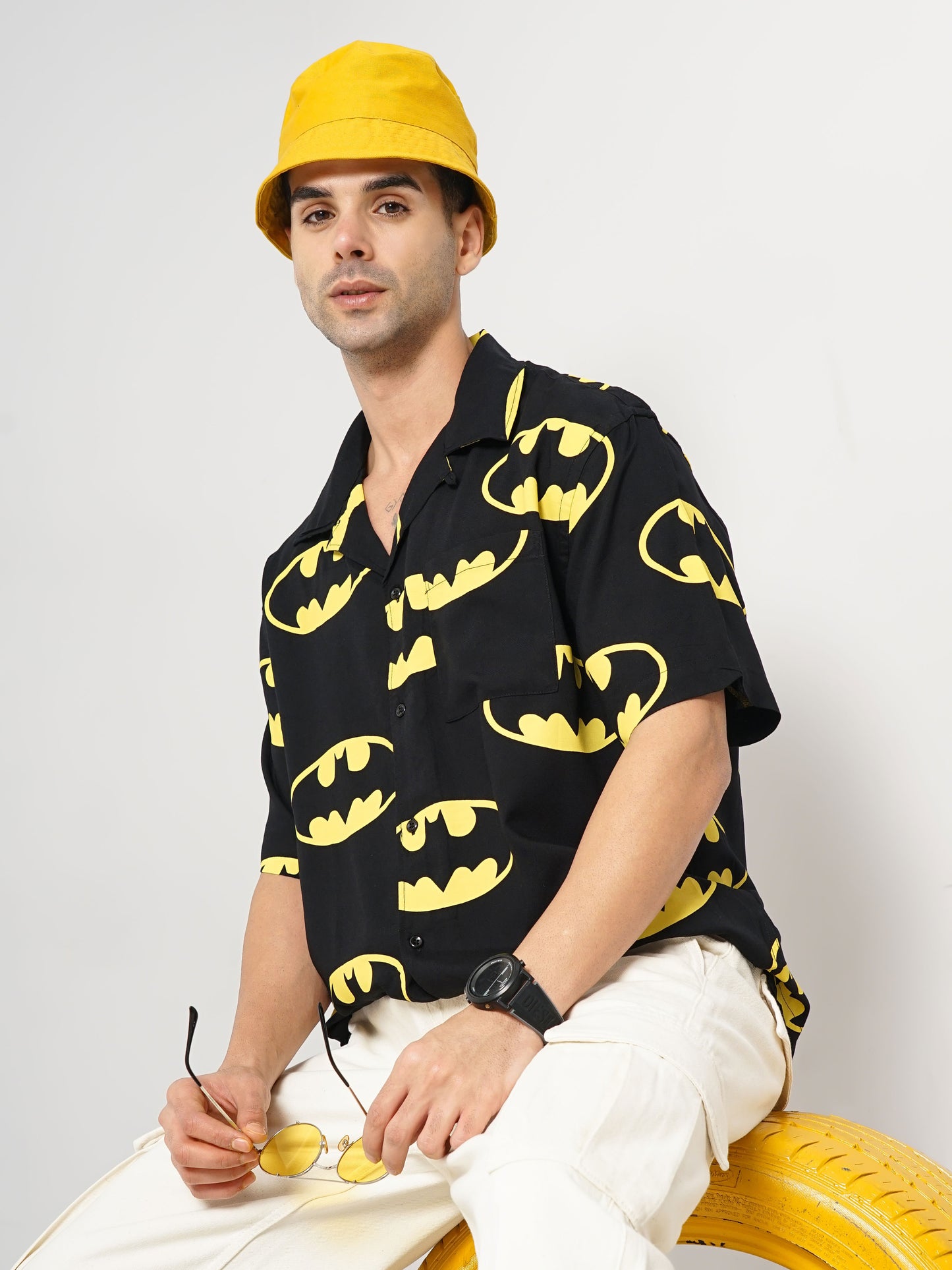 Batman - Black Printed Cotton Shirt