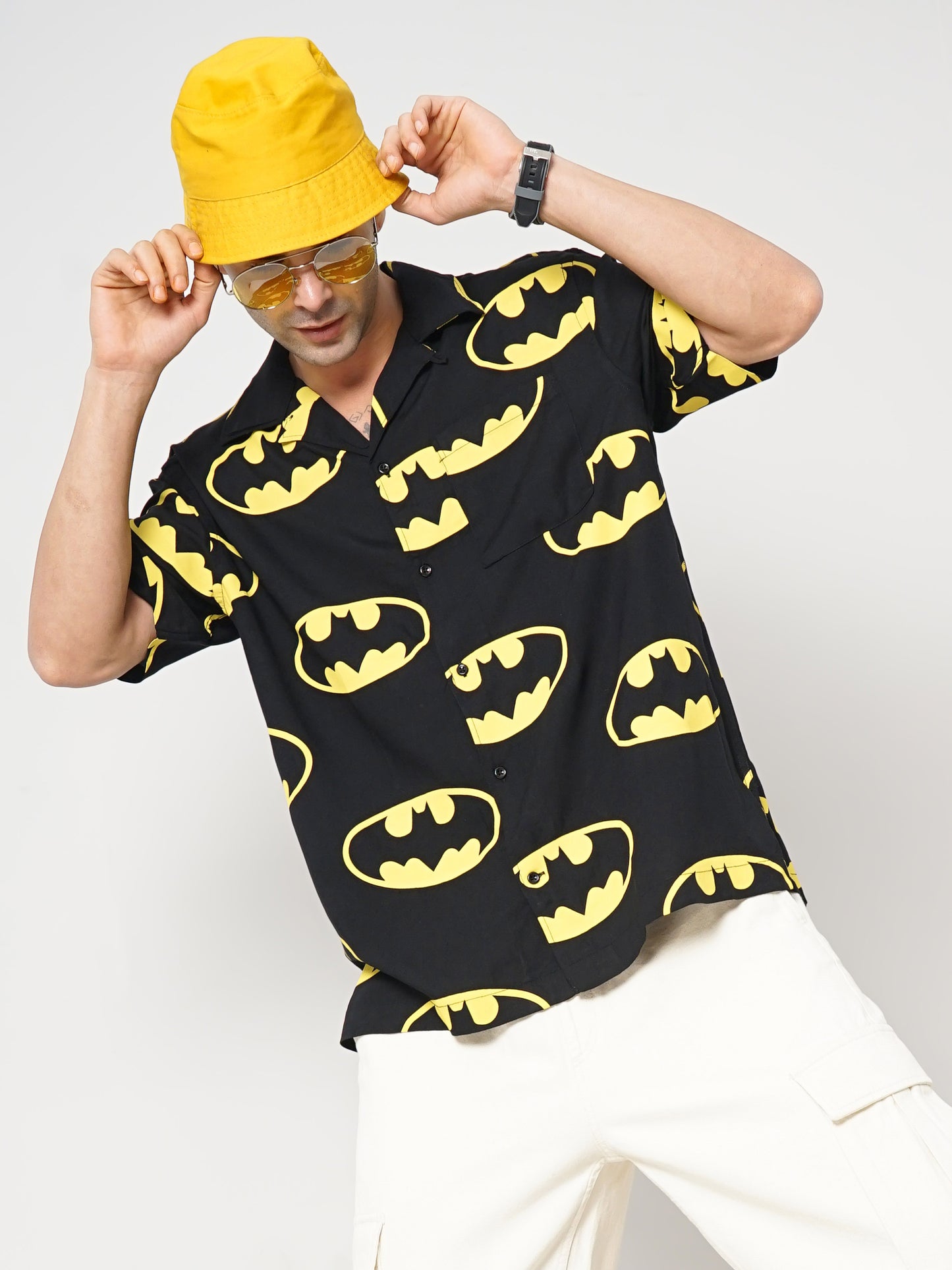 Batman - Black Printed Cotton Shirt