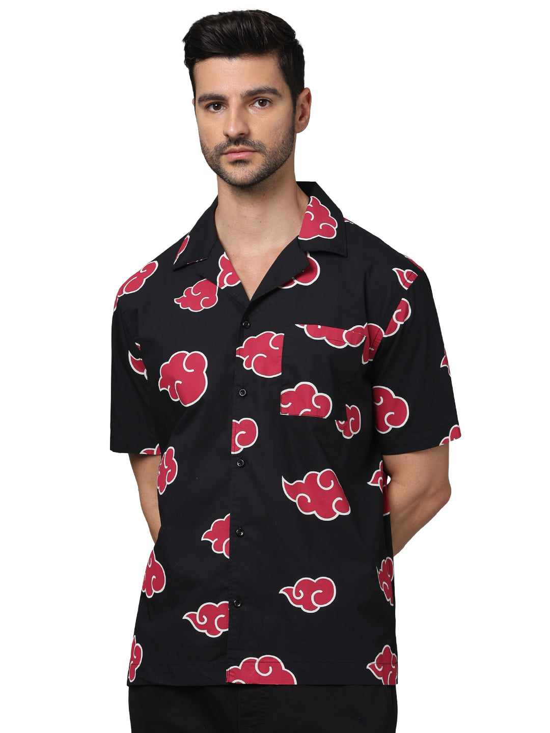 Naruto - Black Printed Cotton Shirt