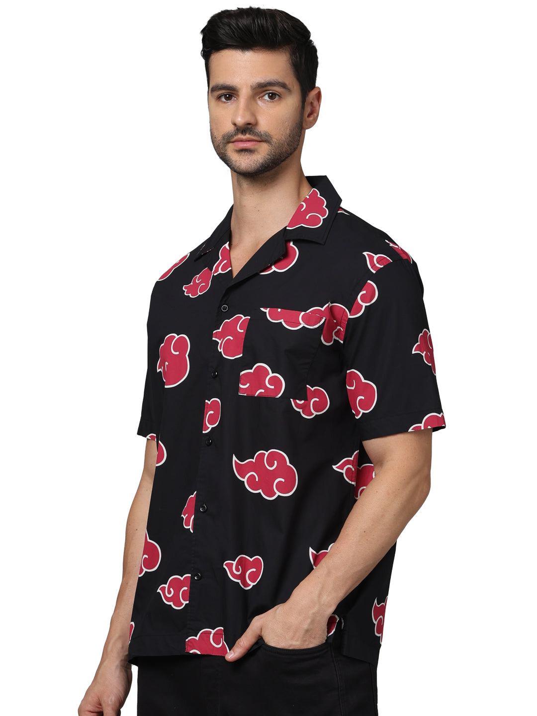 Naruto - Black Printed Cotton Shirt