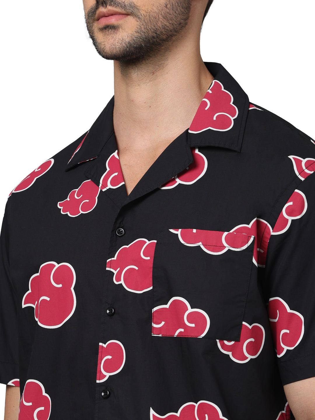 Naruto - Black Printed Cotton Shirt