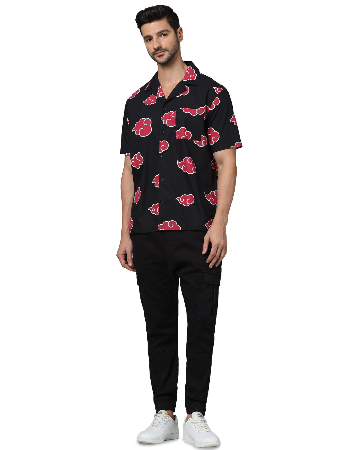 Naruto - Black Printed Cotton Shirt