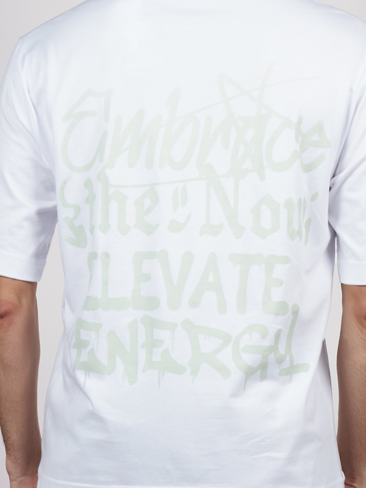 Celio* Men White Printed Oversized Cotton T-shirt