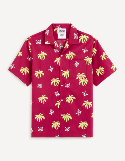 Celio* One - Piece Regular Fit Cotton Pink Shirt