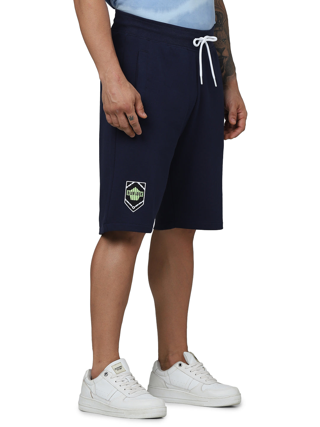 Blue Lock - Navy Blue Printed Regular Fit Shorts