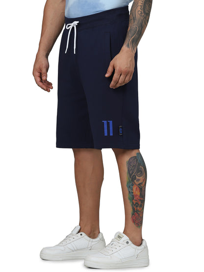 Blue Lock - Navy Blue Printed Regular Fit Shorts