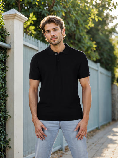 Celio* Solid Regular Fit Cotton Black T-Shirt