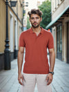 Celio* Solid Regular Fit Cotton Orange T-Shirt