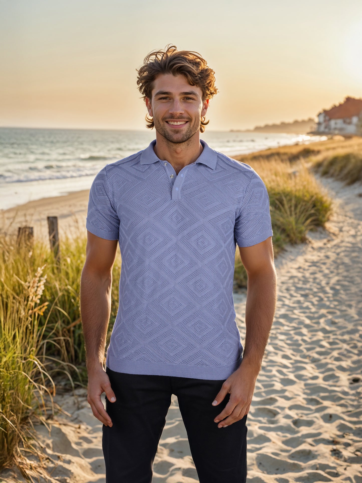 Celio* Solid Regular Fit Cotton Blue T-Shirt