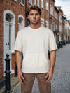 Celio* Solid Oversized Cotton Off White T-Shirt