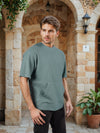 Celio* Solid Oversized Cotton Green T-Shirt