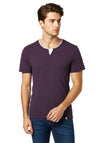 Celio* Men Purple Solid Regular Fit Cotton T-shirt