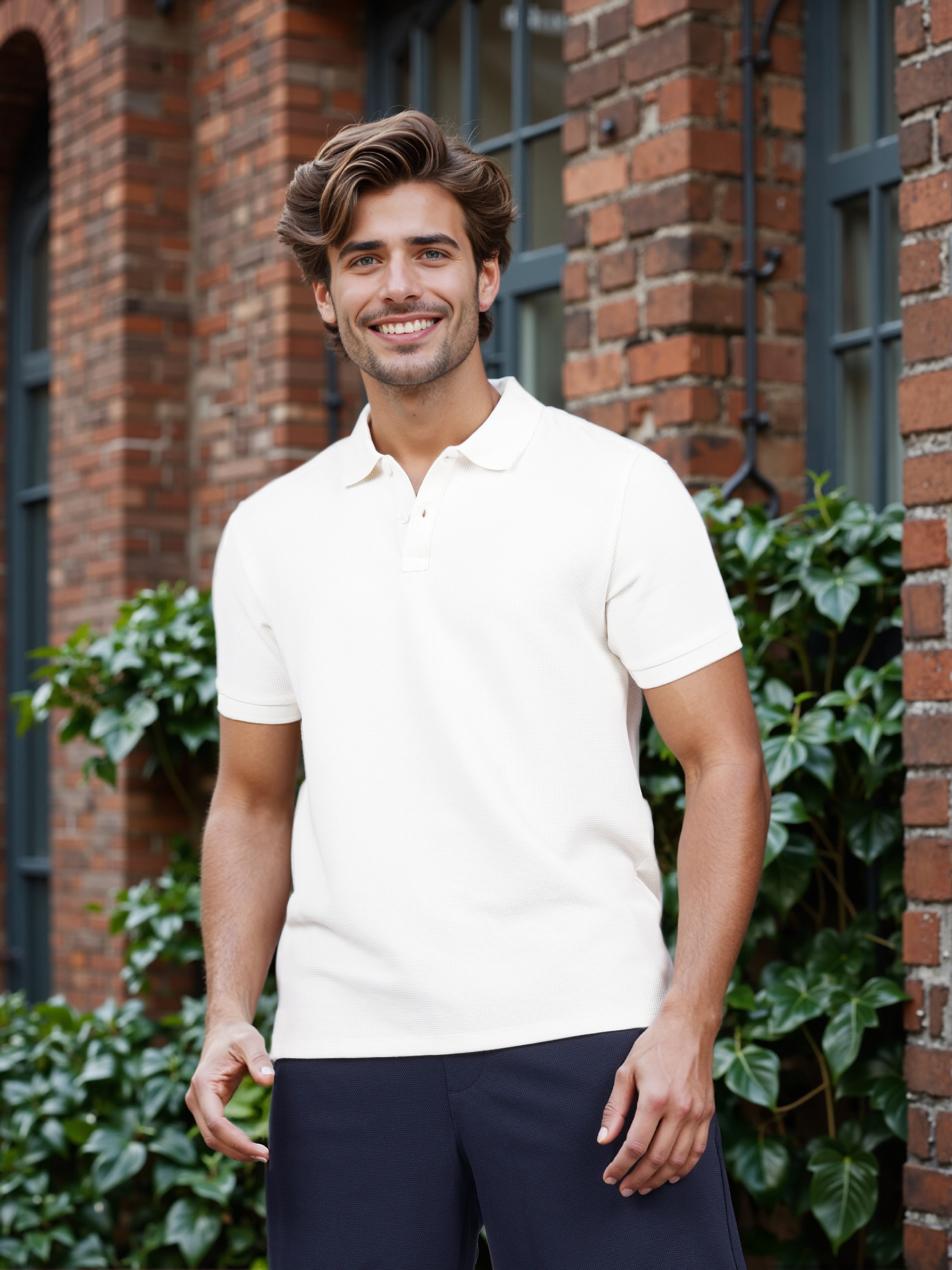 Celio* Men White Solid Regular Fit Cotton T-shirt