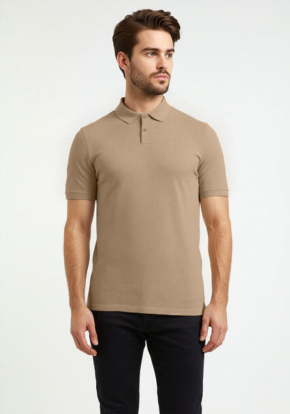 Celio* Men Brown Solid Regular Fit Cotton T-shirt