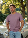 Celio* Solid Regular Fit Cotton Purple T-Shirts
