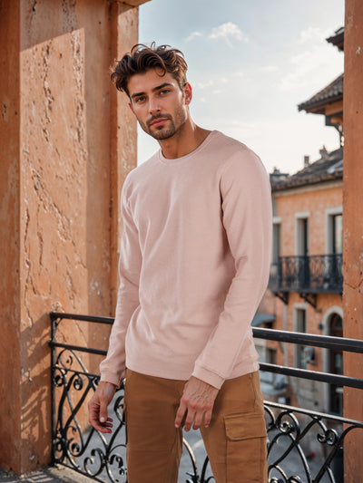 Celio* Solid Regular Fit Cotton Pink T-Shirt