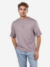 Celio* Printed Loose Fit Cotton Purple T-Shirt