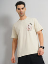 Celio* One - Piece Regular Fit Cotton Beige T-Shirt