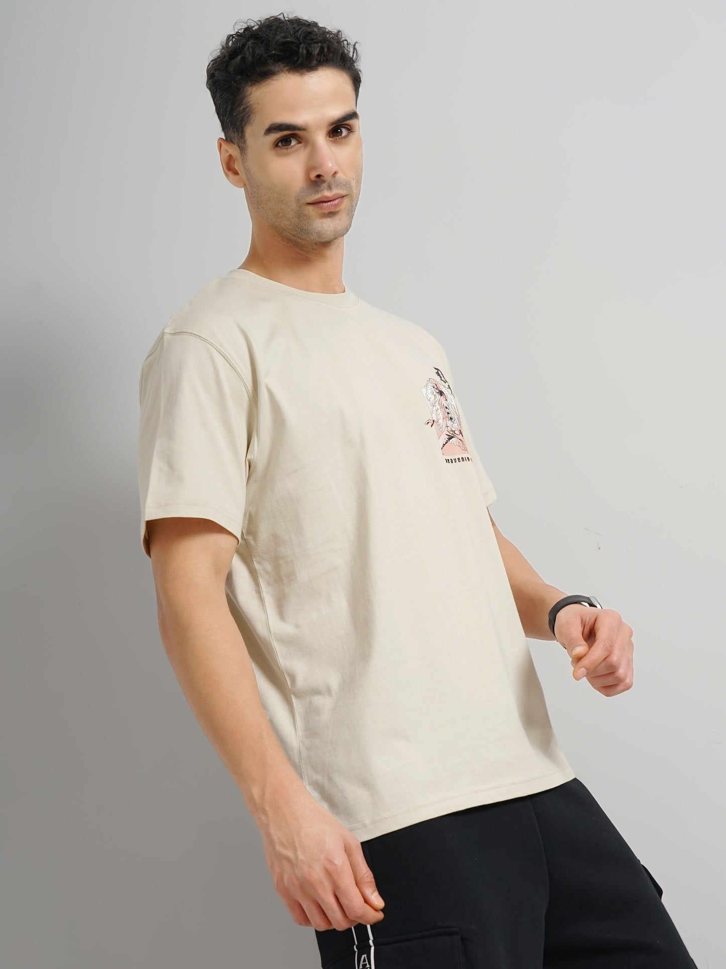 One Piece - Beige Printed Cotton T-shirt