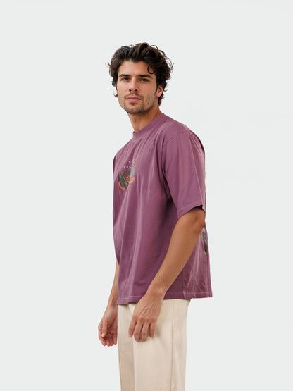 Celio Men Burgundy Printed Oversized Cotton Solo Levelling Tshirts