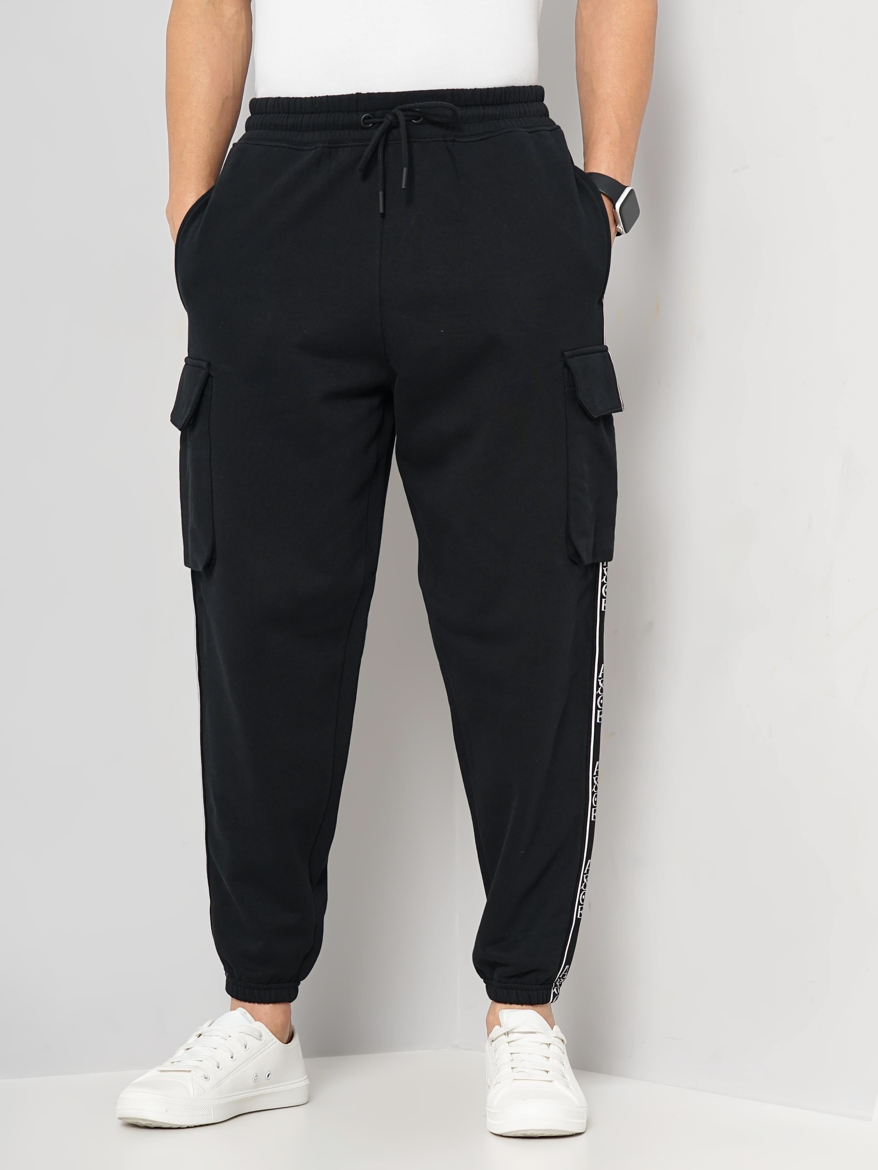 One Piece - Black Printed Regular Fit Trousers