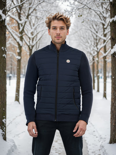 Celio* Chamonix Regular Fit Polyester-Blend Navy Blue Sweaters