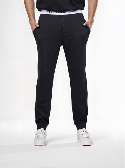Celio Men Black Solid Regular Fit Cotton Tyson Trouser