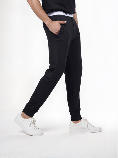 Celio Men Black Solid Regular Fit Cotton Tyson Trouser