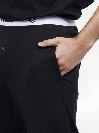 Celio Men Black Solid Regular Fit Cotton Tyson Trouser