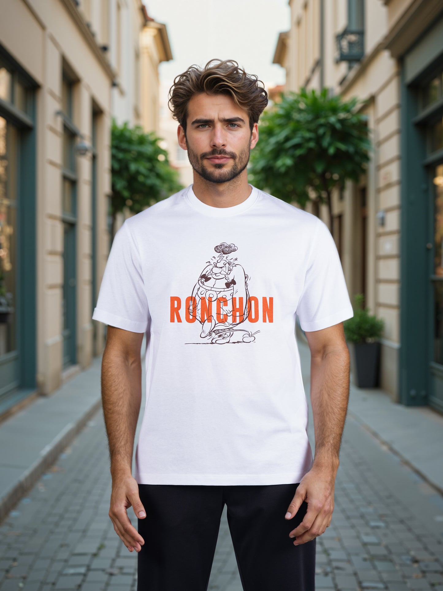 Celio* Men White Printed Boxy Fit Cotton Tshirt