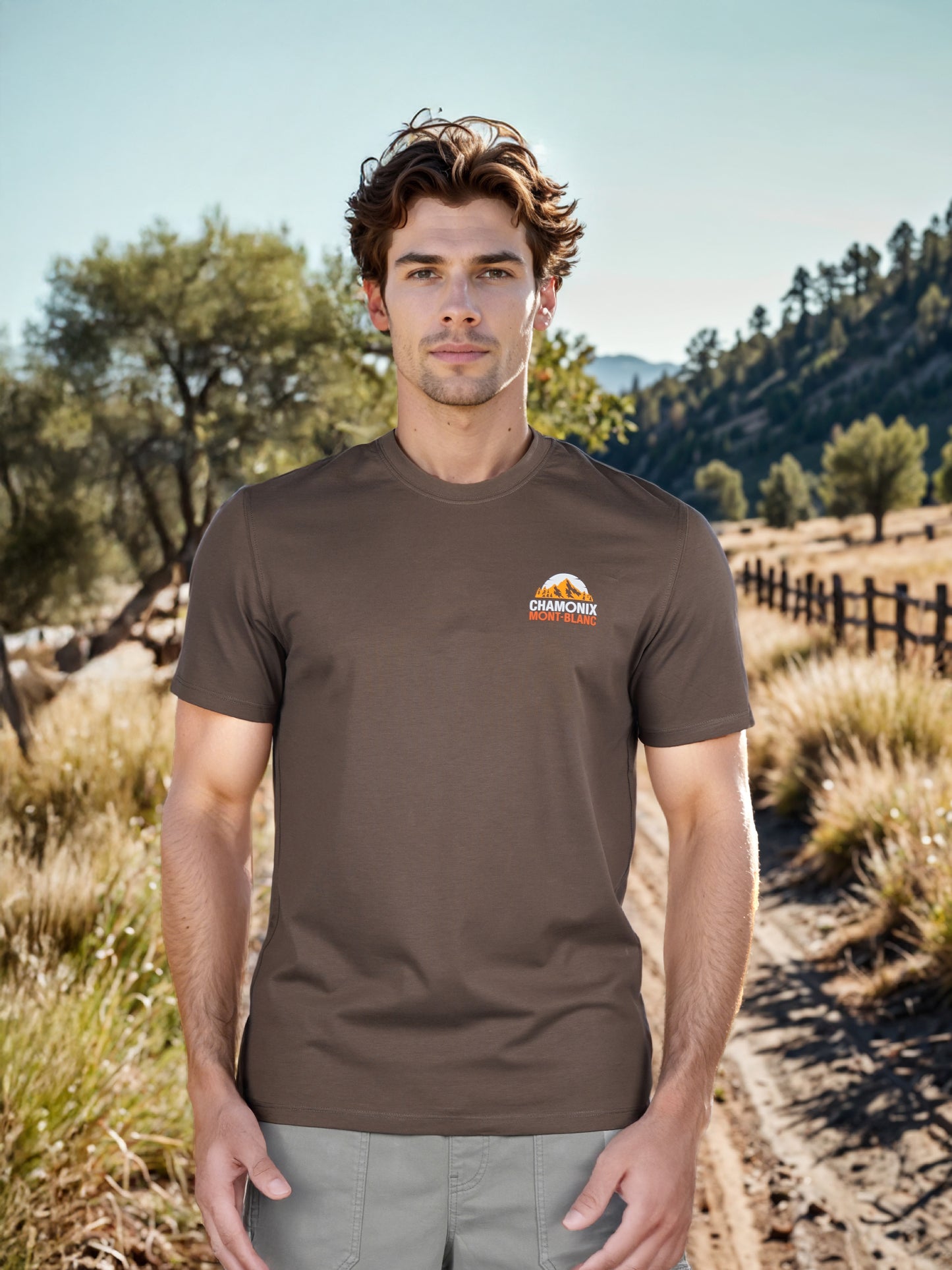 Celio* Chamonix Regular Fit Cotton Olive T-Shirt