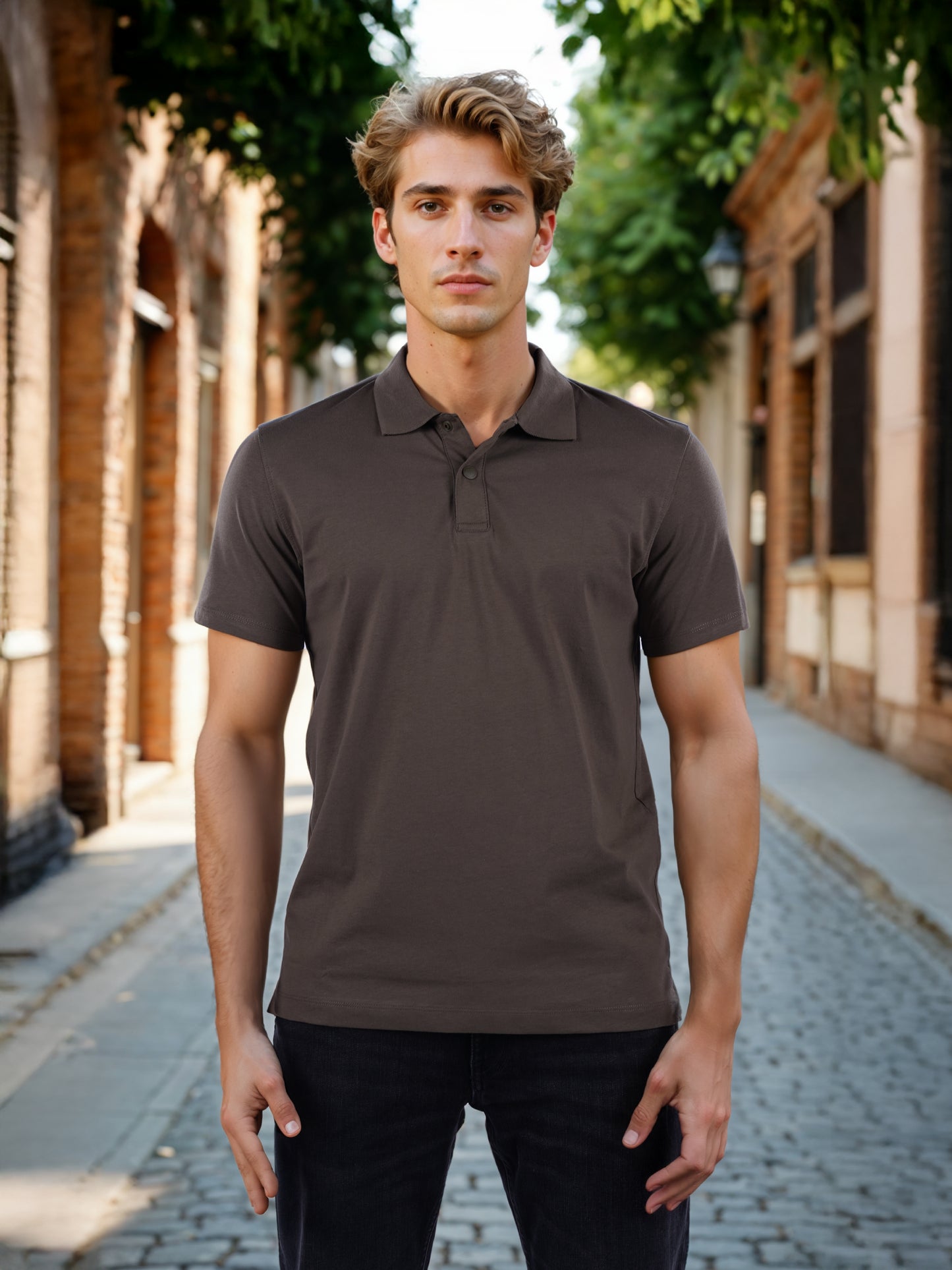 Celio* Chamonix Regular Fit Cotton Olive T-Shirt