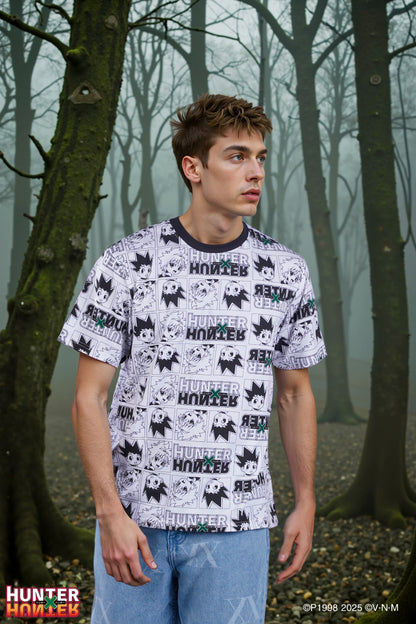 Celio* Hunter Men White Printed Boxy Fit Cotton T-shirt