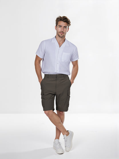 Celio* Chamonix Printed Cotton Regular Fit Olive Cargo