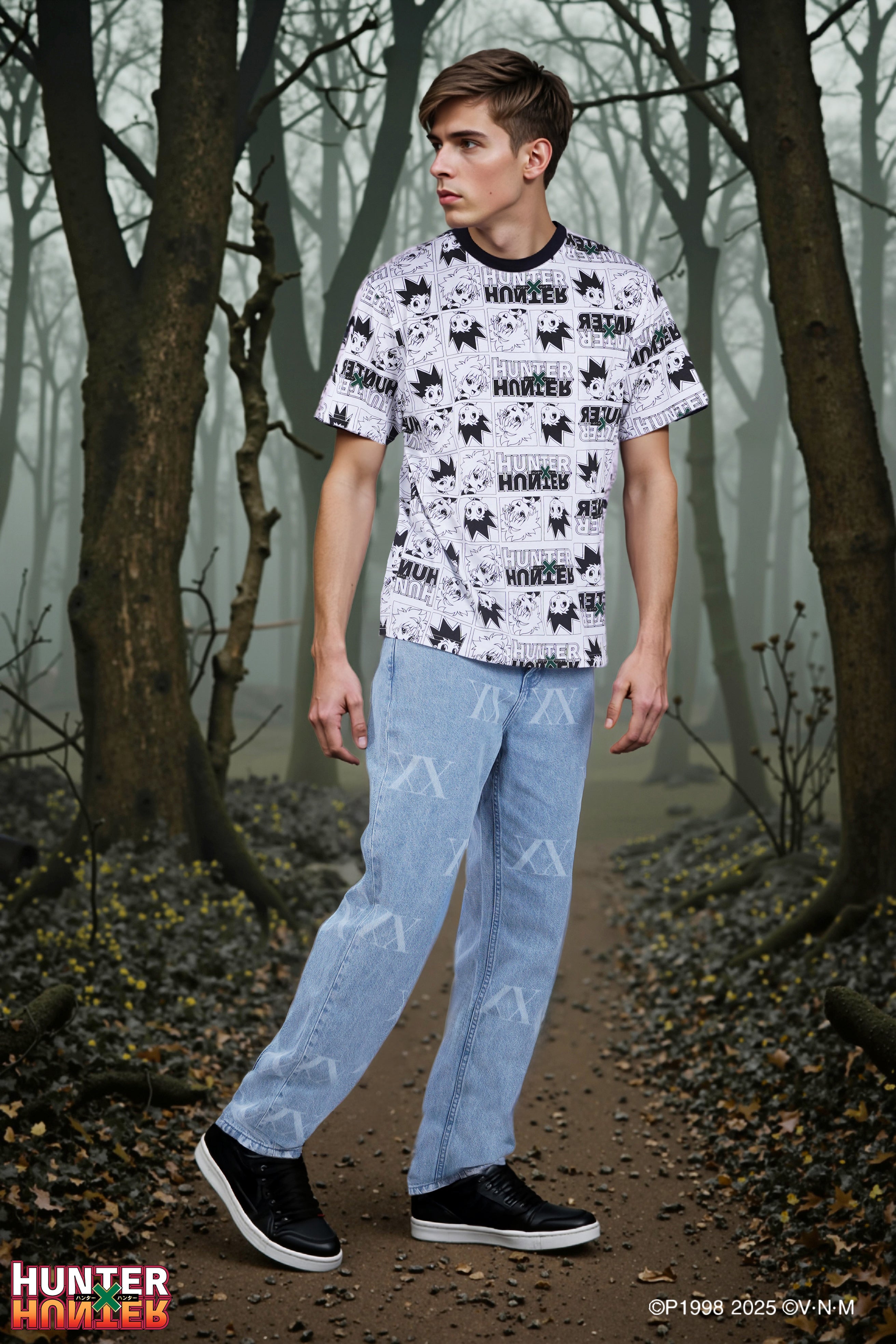 Celio* Men Blue Printed Loose Fit Hunter Trouser