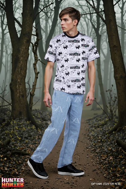 Celio* Men Blue Printed Loose Fit Hunter Trouser