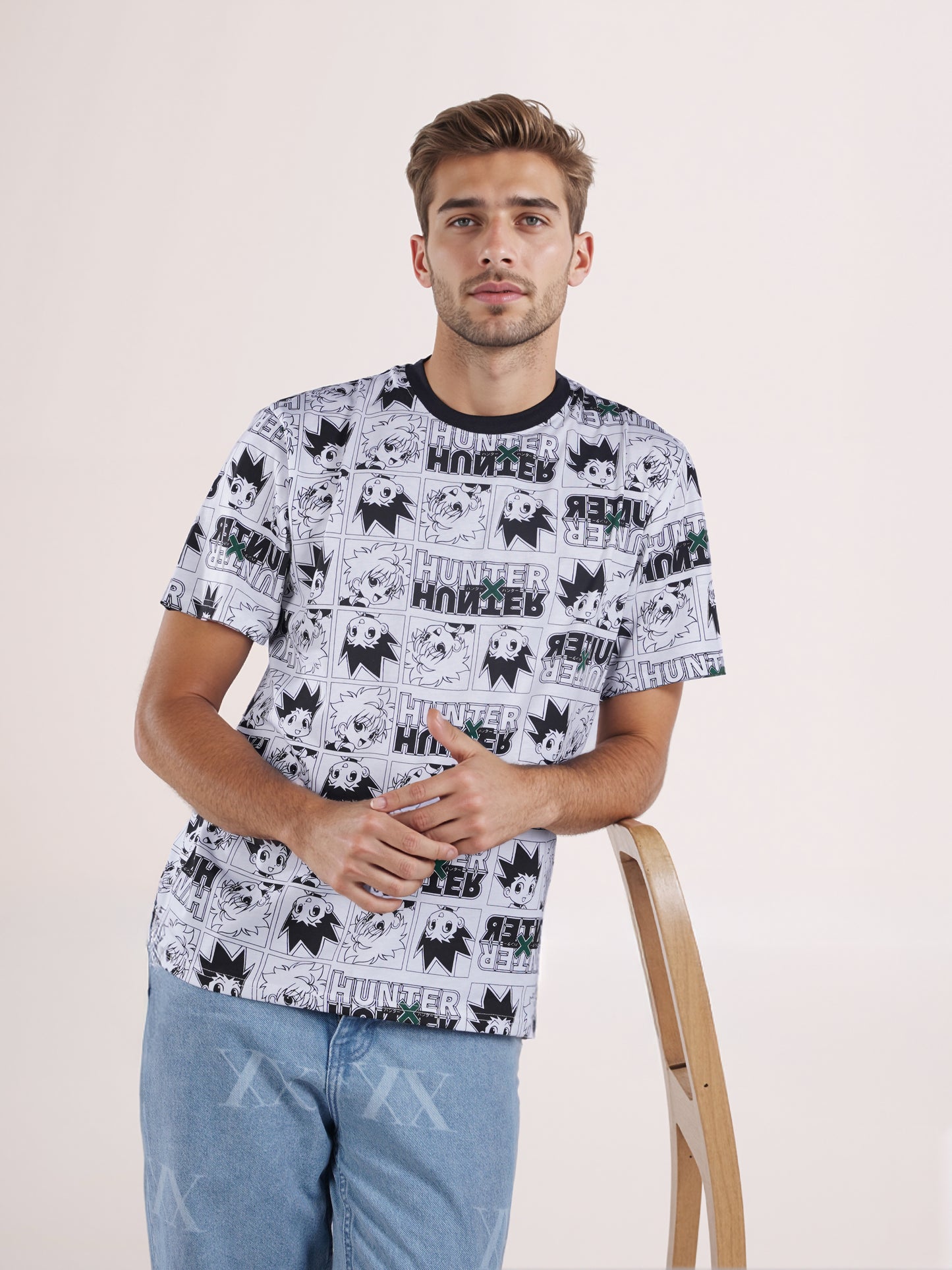 Celio* Men Blue Printed Loose Fit Hunter Trouser