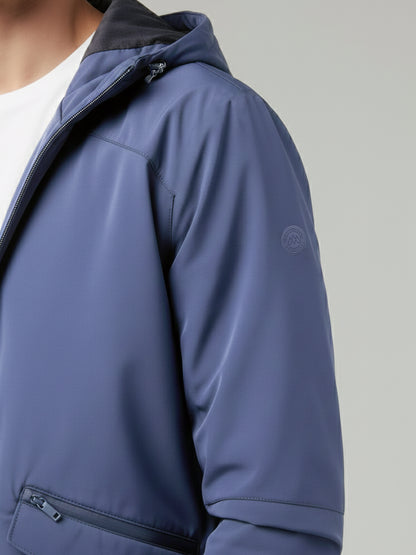 Celio* Men Blue Solid Regular Fit Polyester Jackets