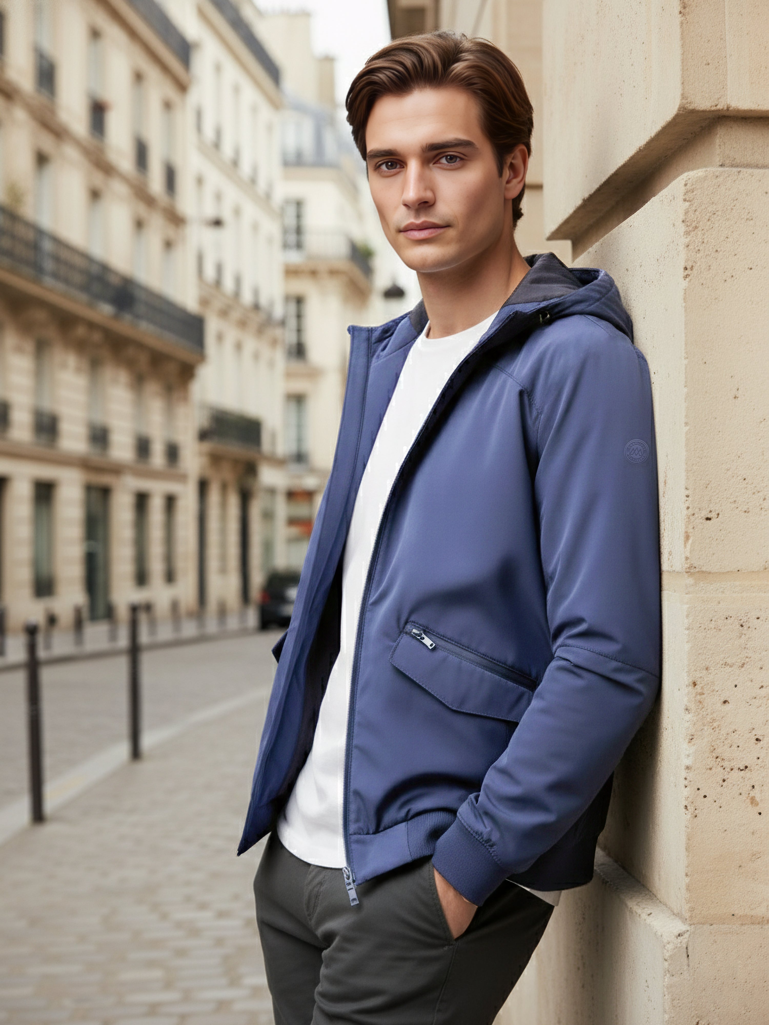 Celio* Men Blue Solid Regular Fit Polyester Jackets