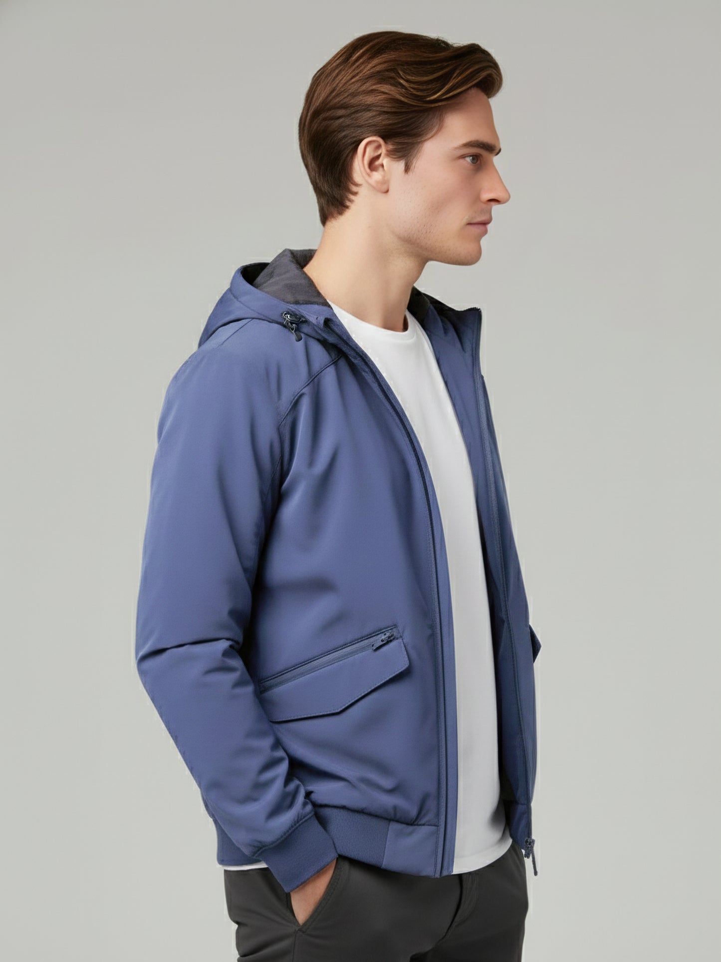 Celio* Men Blue Solid Regular Fit Polyester Jackets