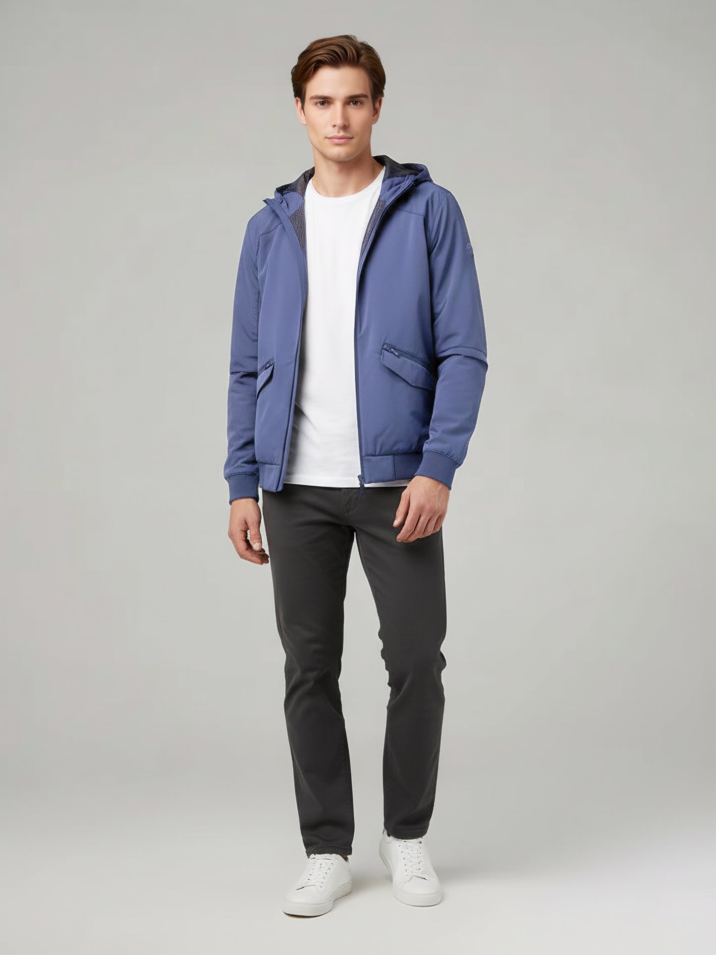 Celio* Men Blue Solid Regular Fit Polyester Jackets