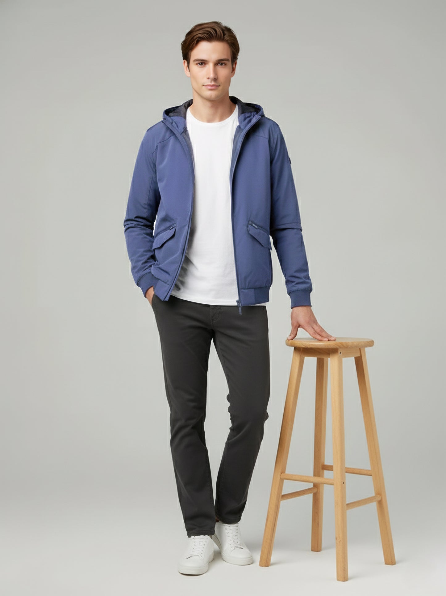 Celio* Men Blue Solid Regular Fit Polyester Jackets