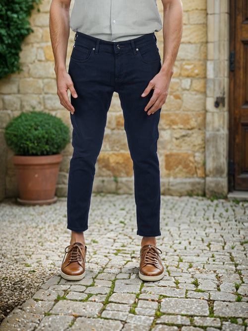 Celio* Cotton Super-Skinny Navy Blue Jean